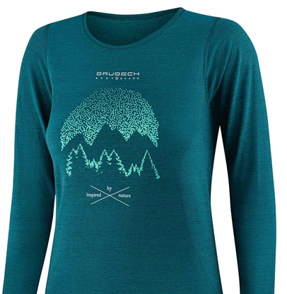 Attēls no LS1415W Koszulka damska z dugim rkawem OUTDOOR WOOL PRO zielony L - GÓRY 13