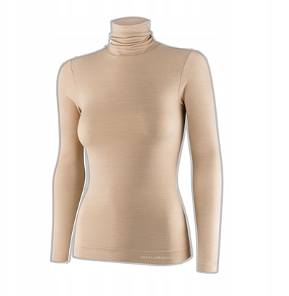 Picture of LS1627W Koszulka damska z golfem COMFORT MERINO beowy L