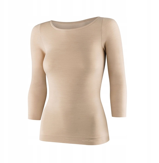 Изображение LS1628W Koszulka damska z rkawem 3/4 COMFORT MERINO beowy M