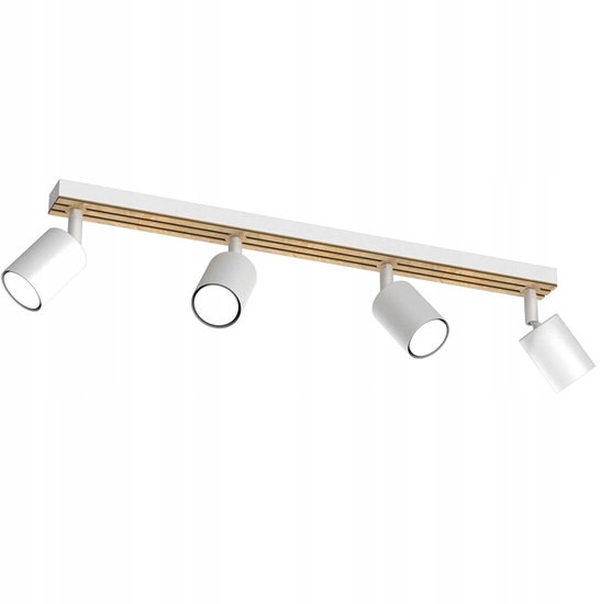 Picture of Luminex Terra 9983 listwa plafon lampa sufitowa 4x8W GU10 biay/drewniany