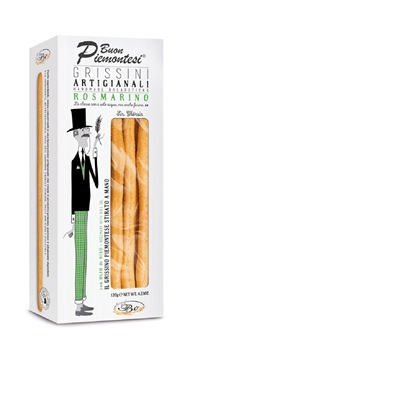 Attēls no Maizes standziņas BUON PIEMONTESI Rosmarino, ar rozmarīnu un rīsu eļļu, roku darbs, 120g