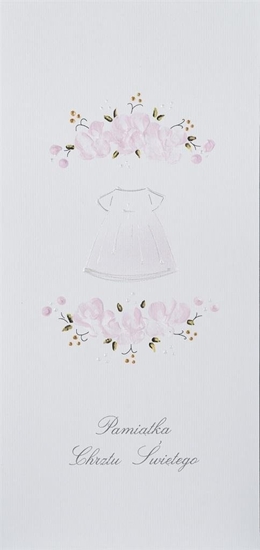 Picture of MAK Karnet Chrzest DL C01 Koszulka kwiaty dziewczynka