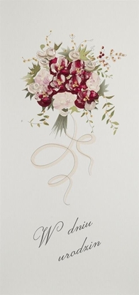 Attēls no MAK Karnet Urodziny DL U08 - Bukiet czerwony