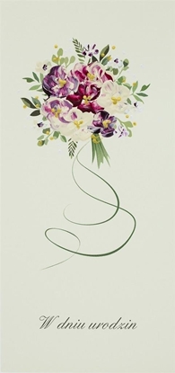 Attēls no MAK Karnet Urodziny DL U15 - Bukiet bordowy