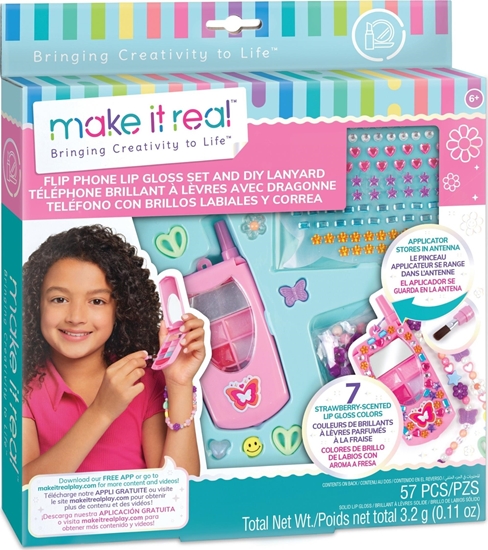 Picture of Make it real MAKE IT REAL Flip Phone Lip Gloss Set and DIY Lanyard