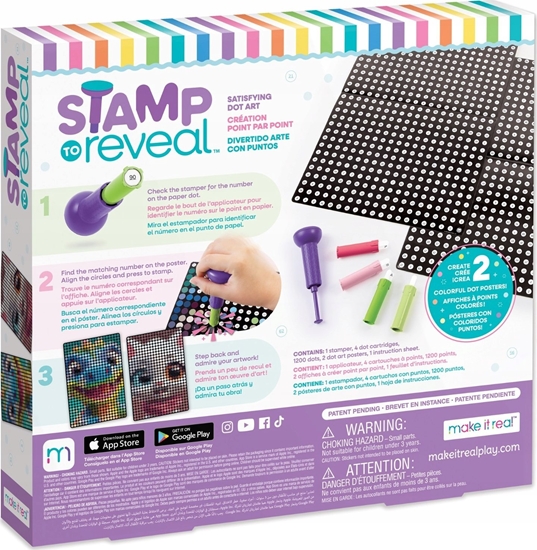 Picture of Make it real MAKE IT REAL Zestaw do kropkowania po numerach Kotek i Dinozaur, zabawka kreatywna