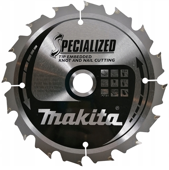 Изображение Makita MAKITA CIRCULAR SAW 165x20x16z SPECIALIZED WOOD (WITH NAILS AND KNOTS)