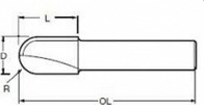 Изображение Makita MAKITA FREZ DO ROWKÓW U 8mm R=8 16x18mm