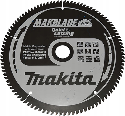 Изображение Makita MAKITA PIA TARCZOWA  260x30x100z MAKBLADE PLUS DREWNO