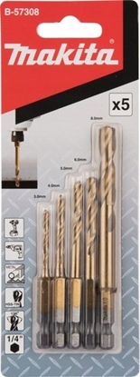 Attēls no Makita MAKITA ZEST.WIERT.DO MET.HSS-TIN 1/4" HEX 5szt.