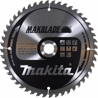 Attēls no Makita MAKITA PIA TARCZOWA  190x30x48z MAKBLADE DREWNO