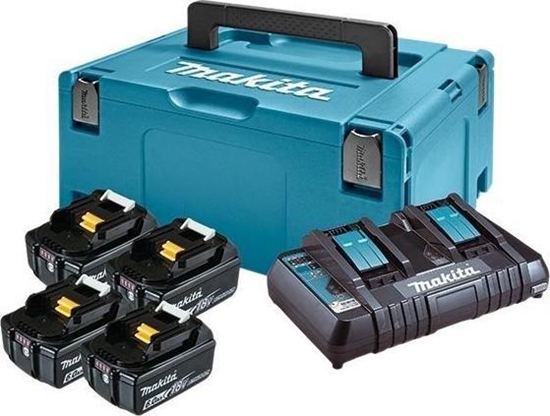 Picture of Makita ZESTAW ZASILAJCY 18V MAKPAC (4*BL1860B+DC18RD) (UN3480)