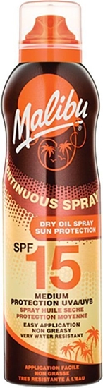 Picture of Malibu Continuous Spray Dry Oil Spray SPF15 175ml