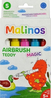 Изображение Malinos Malinos Airbrush Stifte Magic Teddy     5Farben+Schablone 5+