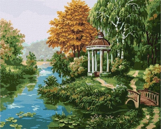 Изображение Ideyka Malowanie po numerach - Altanka nad rzek 40x50cm