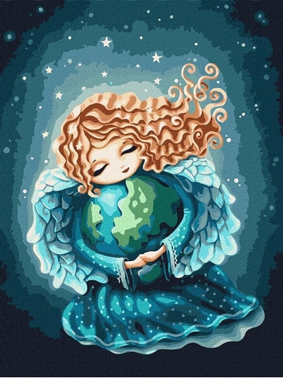 Изображение Ideyka Malowanie po numerach - Anio ziemi 30x40cm