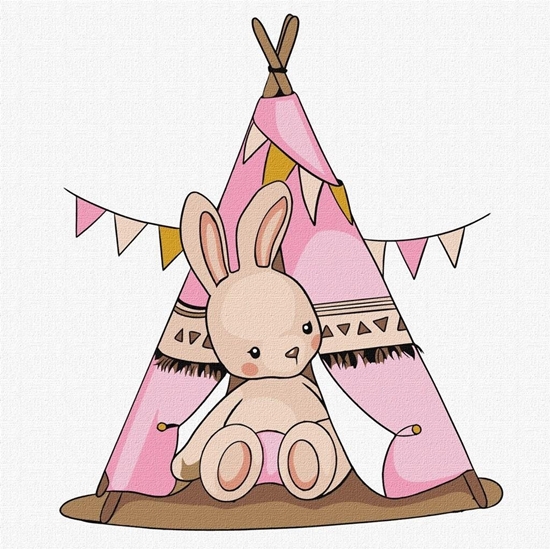 Picture of Malowanie po numerach - Baby Rabbit in the... Kids