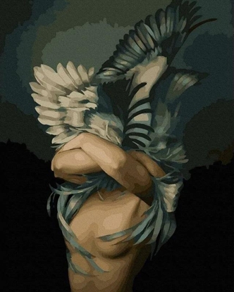 Picture of Malowanie po numerach - Dziewczyna Ptak 40x50cm