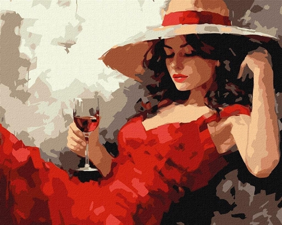 Изображение Ideyka Malowanie po numerach - Dziewczyna w kapeluszu