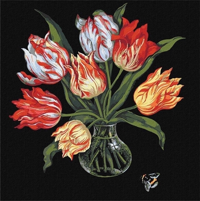 Picture of Malowanie po numerach - Eleganckie tulipany 40x40