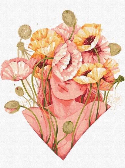 Изображение Ideyka Malowanie po numerach - Kwiatowy dotyk 30x40cm