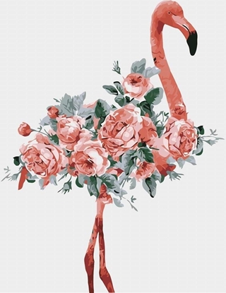 Picture of Malowanie po numerach - Kwiatowy flamingo 40x50cm