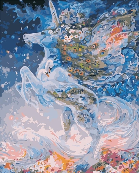 Изображение Malowanie po numerach - Magiczny jednoroec 40x50