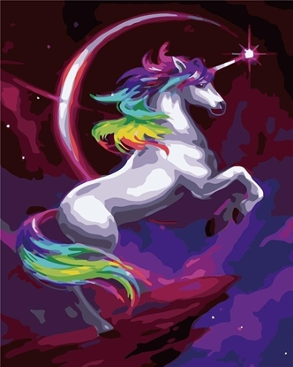 Picture of Malowanie po numerach - Nocny jednoroec 40x50cm