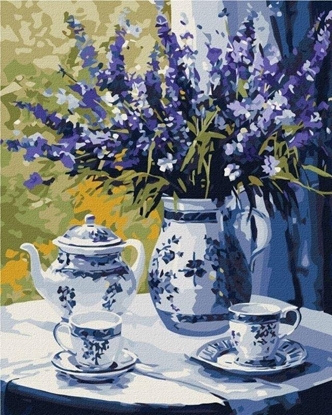 Изображение Ideyka Malowanie po numerach - Podwieczorek z lawend