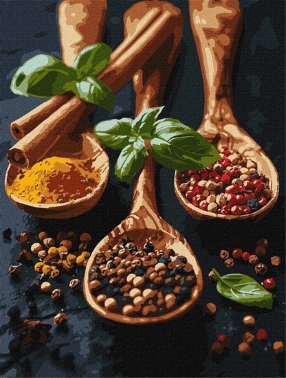 Изображение Ideyka Malowanie po numerach - Przyprawy 30x40cm