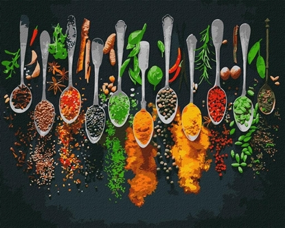 Изображение Malowanie po numerach - Przyprawy wiata 40x50cm