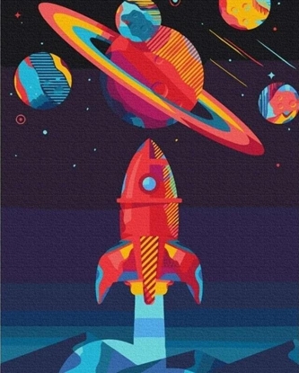 Picture of Malowanie po numerach - Rakieta w kosmosie 40x50cm