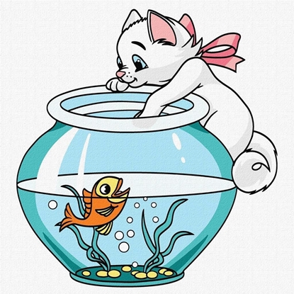 Attēls no Malowanie po numerach - Wdziczny kotek Kids