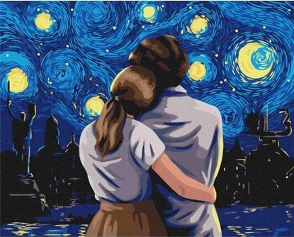 Изображение Malowanie po numerach - Wieczór pod gwiazd. 40x50