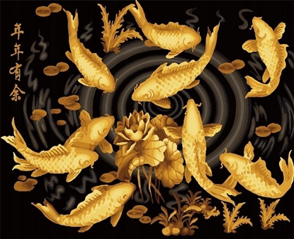 Attēls no Norimpex Malowanie po numerach - Zote karpi Koi 40x50cm