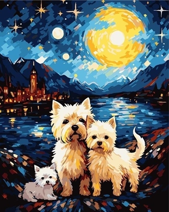 Attēls no Malowanie po numerach 40x50 Pieski