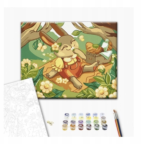 Picture of Malowanie po numerach BRUSHME, 30x40 cm, kids, zajczki na pikniku, 1 szt.