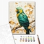 Изображение Malowanie po numerach BRUSHME, 40x50 cm, gold, szmaragdowa papuga, 1 szt., w pudeku