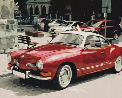 Attēls no Malowanie po numerach BRUSHME, 40x50 cm, retro na drogach miasta, 1 szt., w pudeku