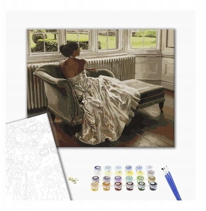 Picture of Malowanie po numerach BRUSHME, 40x50 cm, ciepa pani, 1 szt., w pudeku