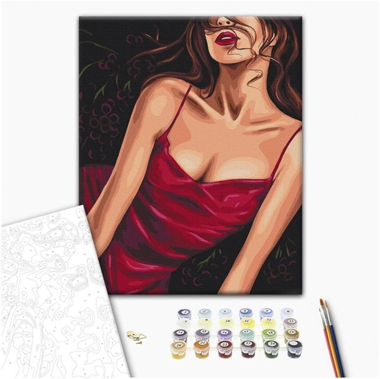 Picture of Malowanie po numerach BRUSHME, 40x50 cm, uwodzicielska czerwie, 1 szt., w pudeku