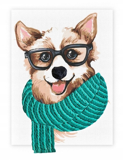 Picture of Malowanie po numerach IDEYKA&OCTO, 30x40cm, z glink, stylowy corgi, 1 szt.