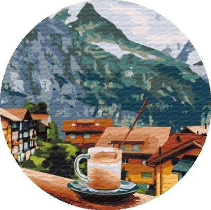 Picture of Malowanie po numerach okrge - Cappuccino 40cm
