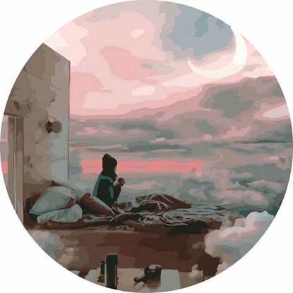 Picture of Malowanie po numerach okrge - Dom w chmurach 40