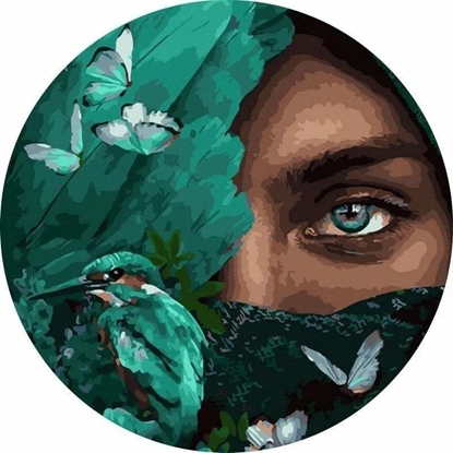 Picture of Malowanie po numerach okrge - Dziewczyna Ptak 40