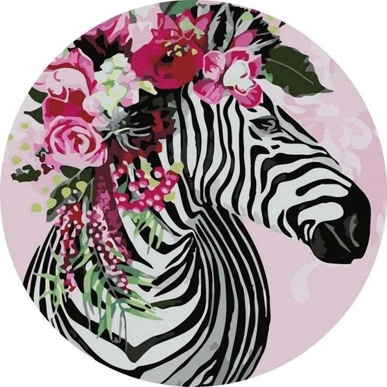 Picture of Malowanie po numerach okrge - Fantastyczna zebra