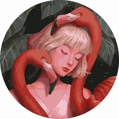 Picture of Malowanie po numerach okrge - Flaming 40cm