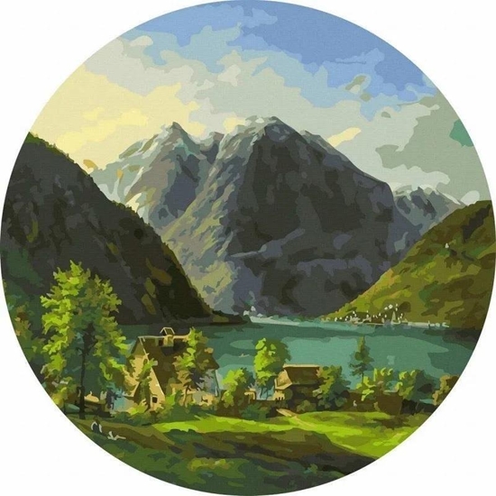 Picture of Malowanie po numerach okrge - Krajobraz jeziora