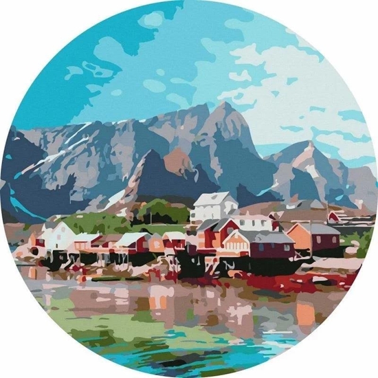 Picture of Malowanie po numerach okrge - Miasteczko... 40cm