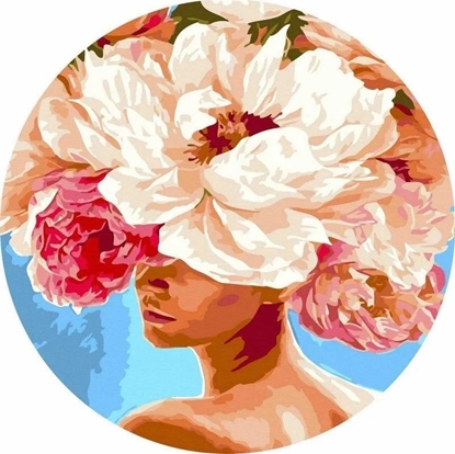 Picture of Malowanie po numerach okrge - Piwonie we wosach